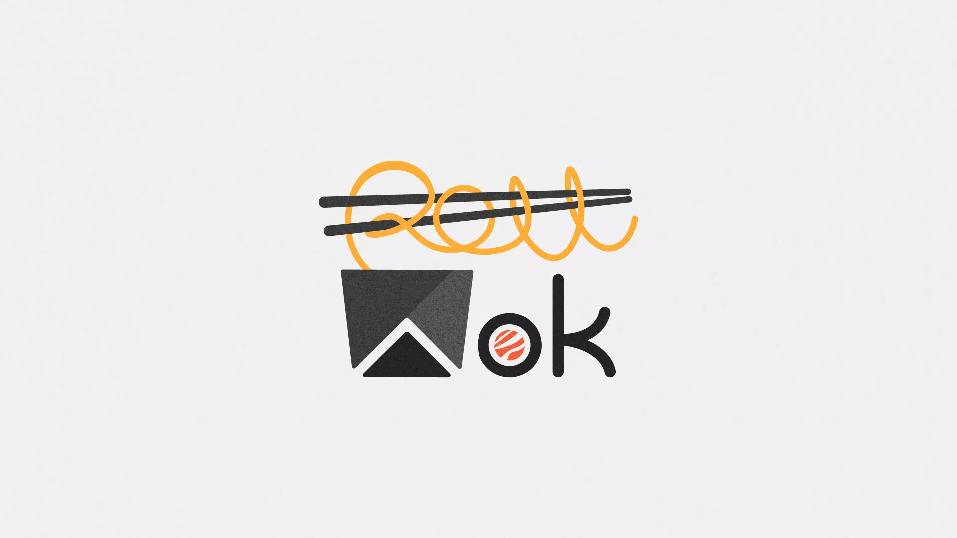 Разработка логотипа суши-бара «Roll Wok Club» в Рузе