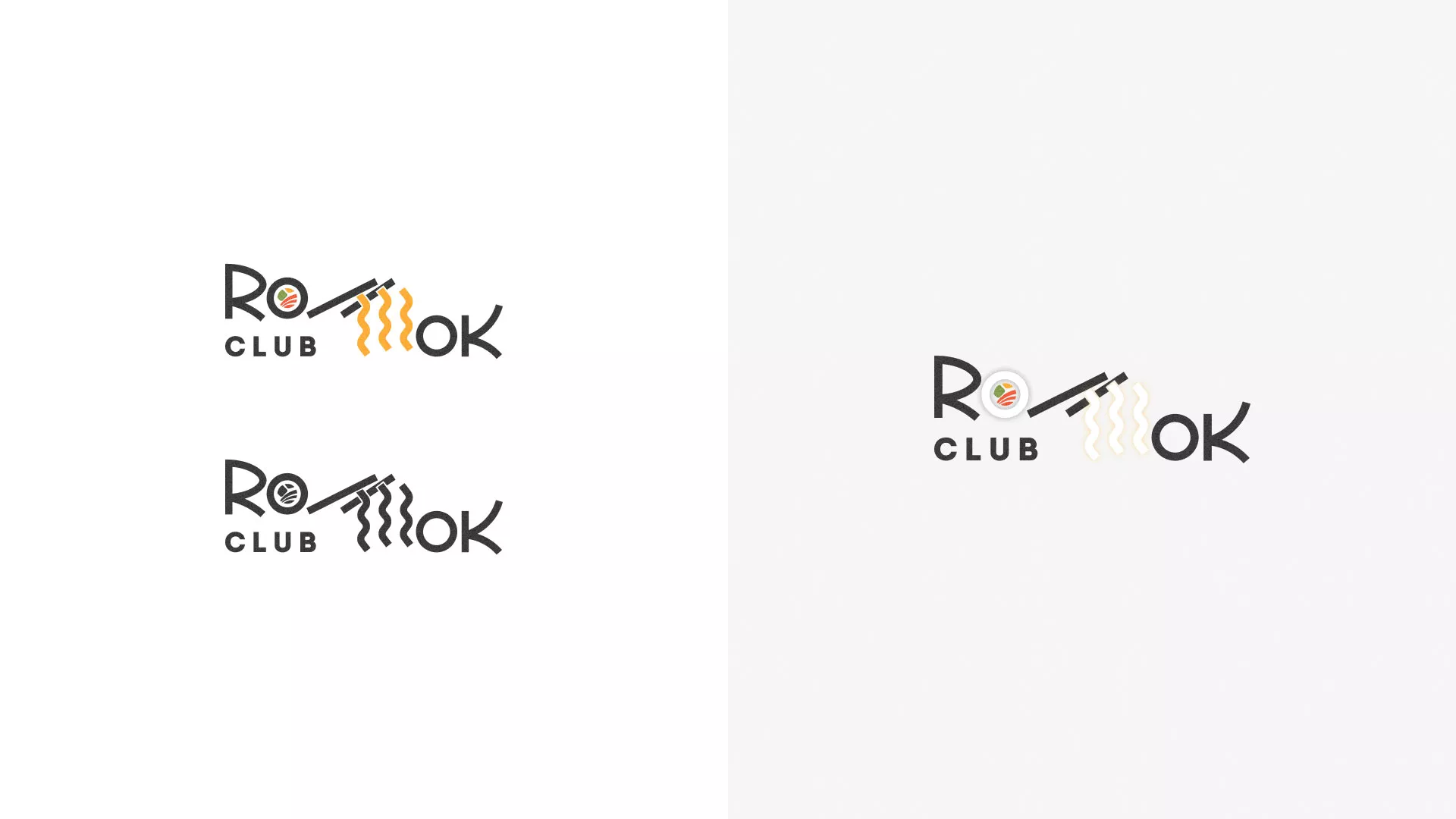 Создание логотипа суши-бара «Roll Wok Club» в Рузе